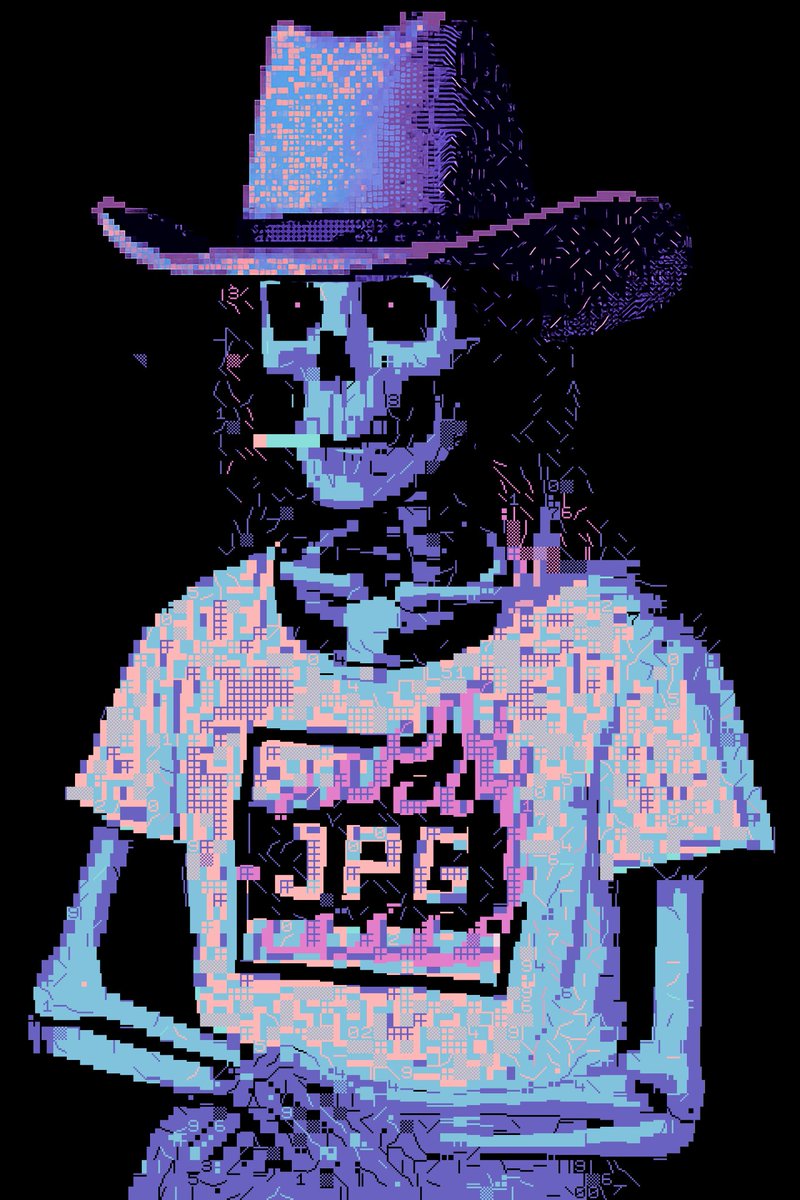 Suns going down soon Out West 
THIS Glitch Western Wednesday 
&amp;&amp; i made a remix of <a href="/PunksDistorted/">▒­ PunksDistorted.tez | .eth | .btc | ▒</a> remixing <a href="/XCOPYART/">XCOPY 🏴</a> bc everythins a remix of a remix yawl