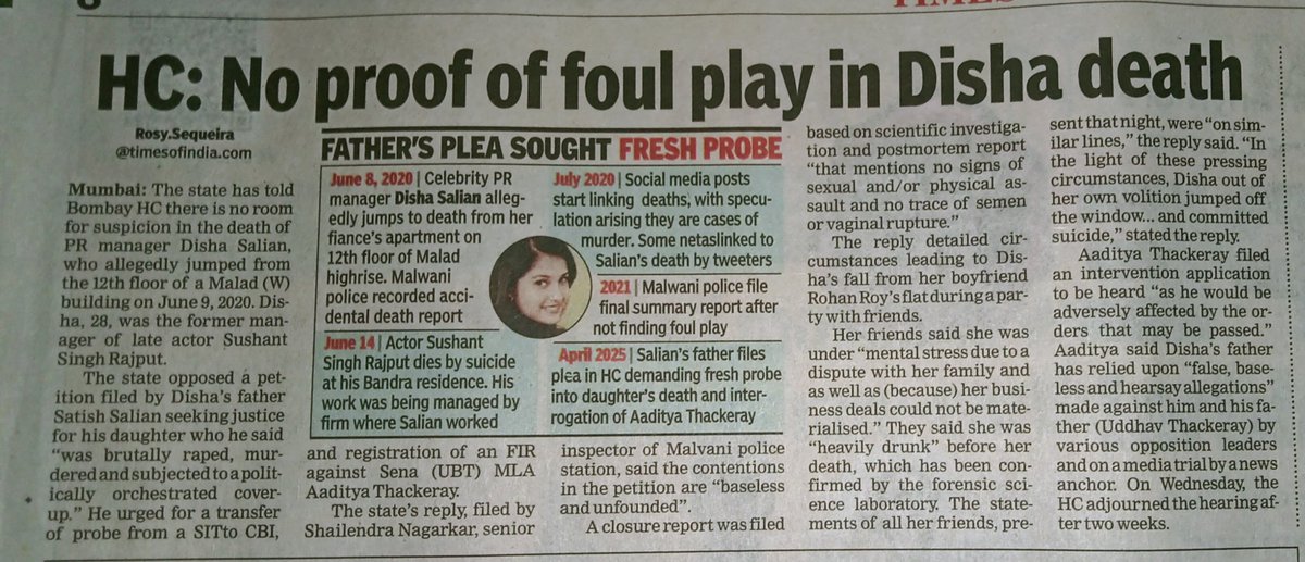 ASMedia_Bharat's tweet photo. Yes It Was Is A Foul Play 100 %
Now the question is police is under #DevendraFadanvis  , then why #CBI ... 
Please refer - Times Now video which clearly says multiple enjury &amp; blood clotting, the same was written in log register of the hospital where #dishaSalian was brought. https://t.co/b5musLlkoR
