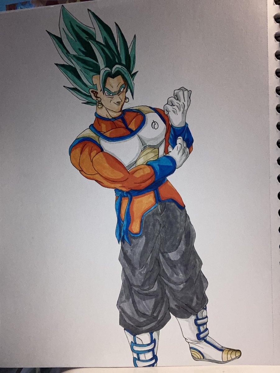 Vegetto F. This is if Goku and Vegeta fused in their Resurrection F outfits. My own design. I tried to balance both their outfits together. These outfits were so cool and they axed them after two arcs. Wasted potential imo
#DBZ #DragonBallSuper #vegito #goku