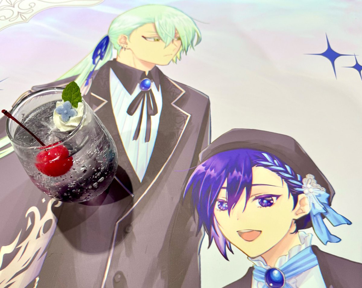 manga10_torico's tweet photo. 🧜#iHZアイハーツ Anniversary 2025 コラボカフェ🍹 at #マンガ展池袋 【7日目】
https://t.co/Ew24ggFcvG

OPEN☀️

御子ヒダリ 先生(@35hidari )
『#天のまにまに 』
💫天が許すかぎり、お傍に居ります💫

作品の神秘的なイメージを紫のアジサイで表現💜
ソーダベースでキラキラと爽やかな味わいです✨

ぜひご賞味くださいませ😉