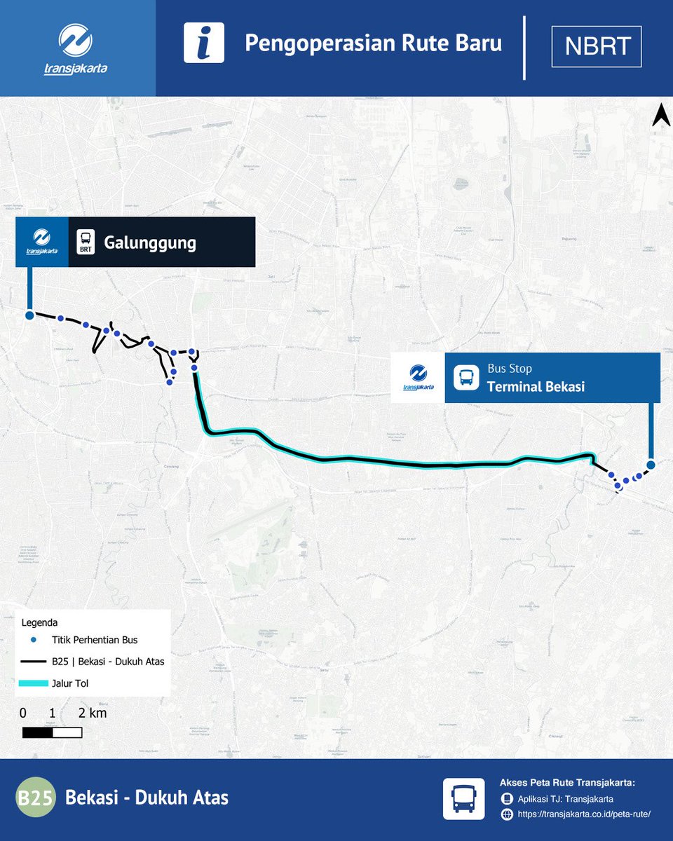 Ke warung beli beras
Ada rute baru nih dari Bekasi ke Dukuh Atas!

Sahabat TiJe, mulai Kamis, 3 Juli 2025, Transjakarta mengoperasikan rute baru yaitu B25: Bekasi - Dukuh Atas.

Lihat titik pemberhentian pada gambar di bawah ini dan jangan lupa unduh aplikasi TJ: Transjakarta