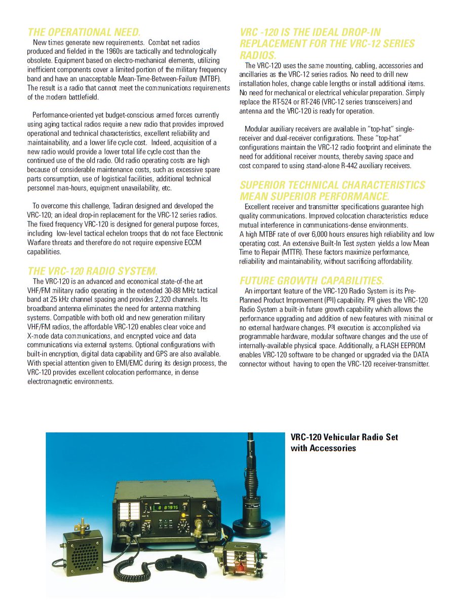 ronkainen7k15's tweet image. In the newest Merkava Barak MBT, the IDF still equips it with Tadiran&apos;s VRC-120 ‘Michlol’ radio system, which is a VHF/FM fixed-frequency vehicular radio with a 20-year service history and is still widely used in various AFVs of the IDF.