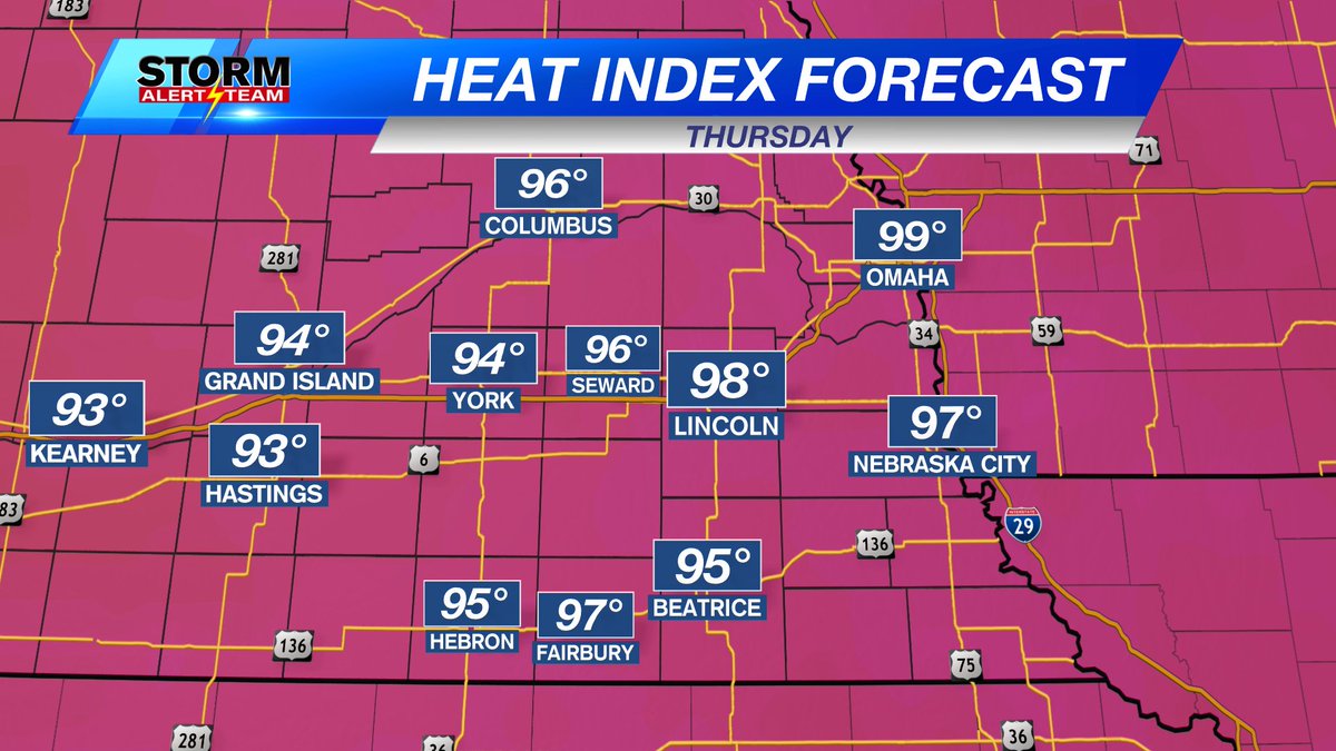 Hot and humid for Thursday. 🥵