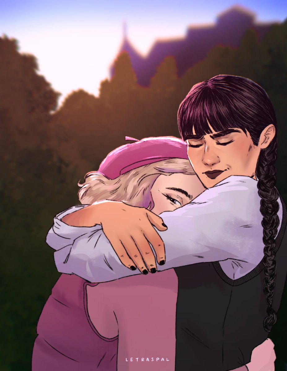 Wednesday hates hugs, but Enid is the only exception✨ a prompt. 

#wenclair