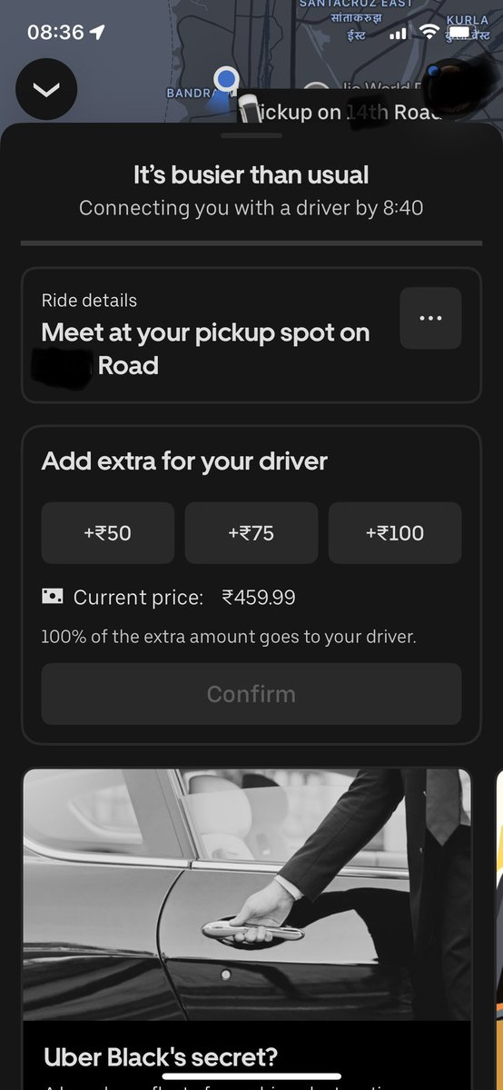 Hey <a href="/Uber_India/">Uber India</a>…If it’s busier than usual, but I pay a tip “before” the ride has even begun, then if this is not “bribery”, then what would you call it? And what if I am completely horrified with the ride…will you refund the amount? So many wrong things with this!