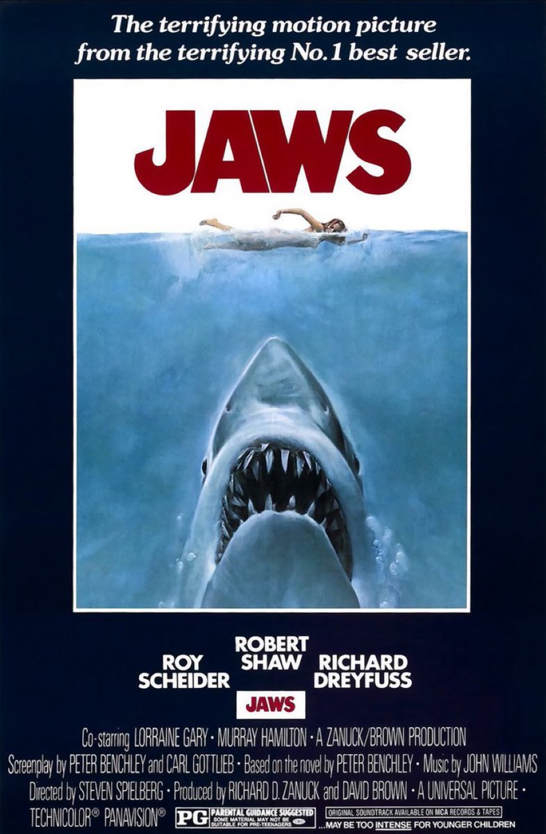 “You yell ‘barricuda’, everybody says ‘huh?’…you yell ‘shark’, you’ve got a panic on the Fourth of July.” #jaws50thanniversary