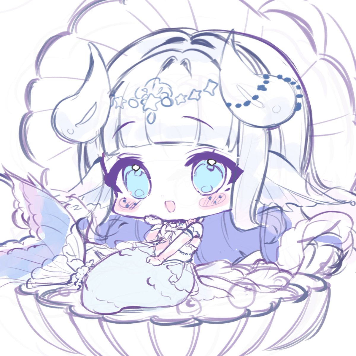 patpatch_'s tweet image. ξ C o  m m  sketch💙 -- &amp;gt; result📷⊹   .    ⋆｡