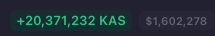 And again! $KAS famous wallet #2 adds another 20M kaspa on a chill Wednesday night. Incredible non-stop accumulation