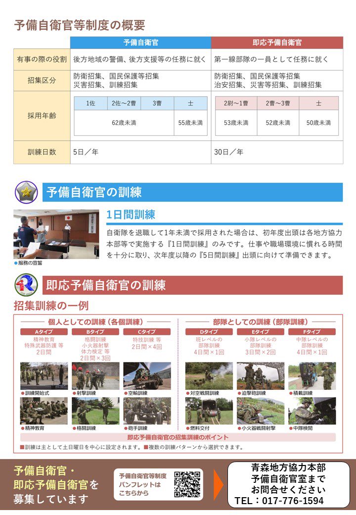 aomori_PCO's tweet image. 【予備自衛官ニュース】
この度、予備自衛官・即応予備自衛官の処遇が改善され、令和7年度中に手当てが大幅に引き上げられます‼️ご興味のある方は、自衛隊青森地本本部までお問い合わせください🫡この機会にぜひご検討を😊

#自衛隊 #予備自衛官 #即応予備自衛官 #予備自衛官補 #処遇改善 #青森