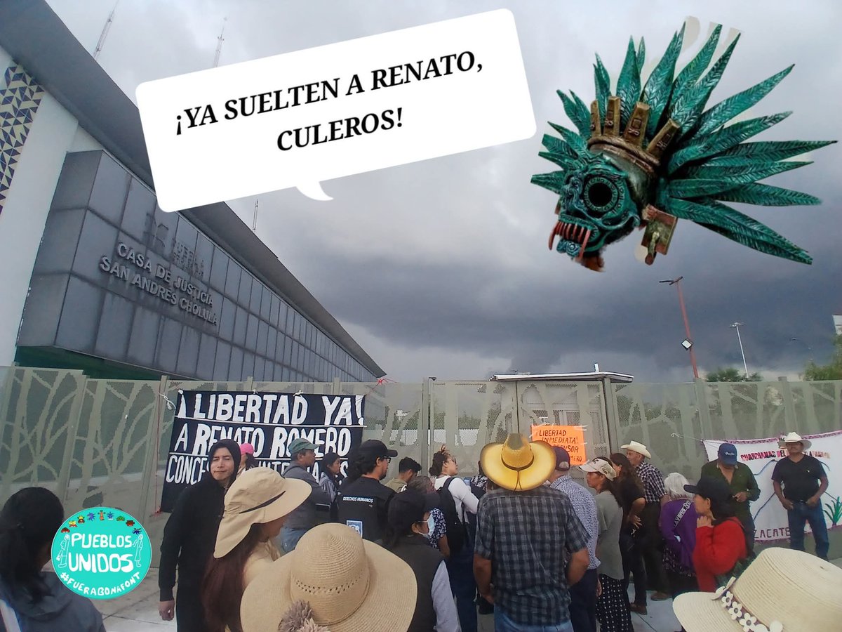 SandiasesinaU's tweet photo. Desde #queretaro nos sumamos a la exigencia por la liberación de #RenatoRomero , #defensordelagua de #puebla https://t.co/C5pn5boryc