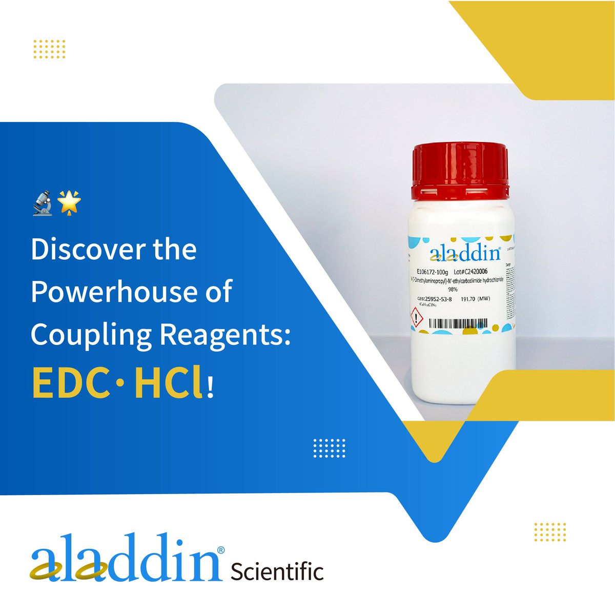 🔬 Discover the Powerhouse of Coupling Reagents: N-(3-Dimethylaminopropyl)-N′-ethylcarbodiimide HCl! 🌟

Elevate your synthetic chemistry with EDC·HCl, the elite coupling reagent. Its unmatched reactivity, stability, and broad application spectrum make it a cornerstone for