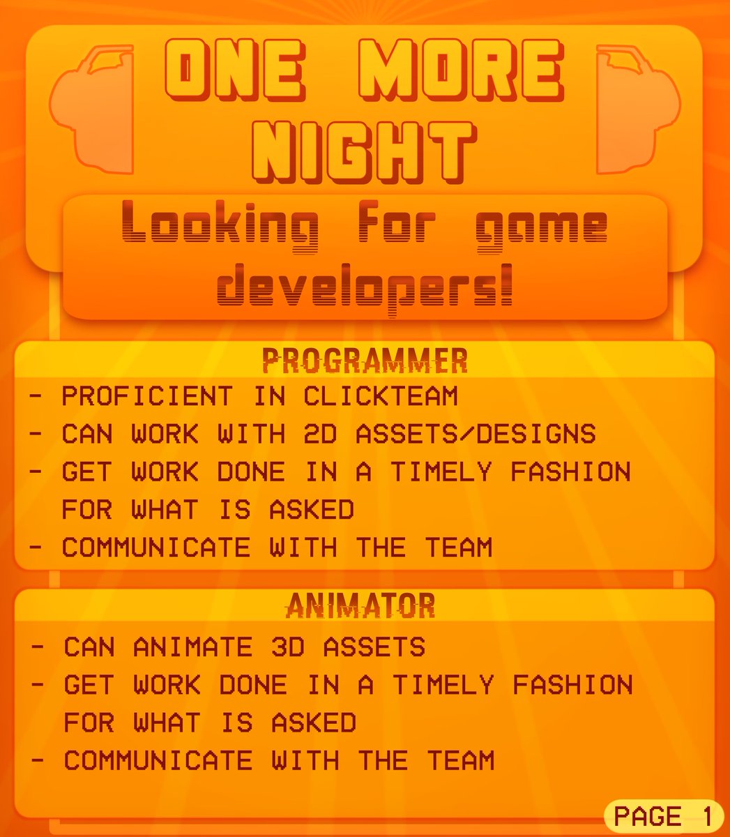 OneMoreNightAC's tweet image. OMN IS LOOKING FOR GAME DEVELOPERS FOR CHARITY! View the images for more details! You can sign up here or message us! docs.google.com/forms/d/e/1FAI…