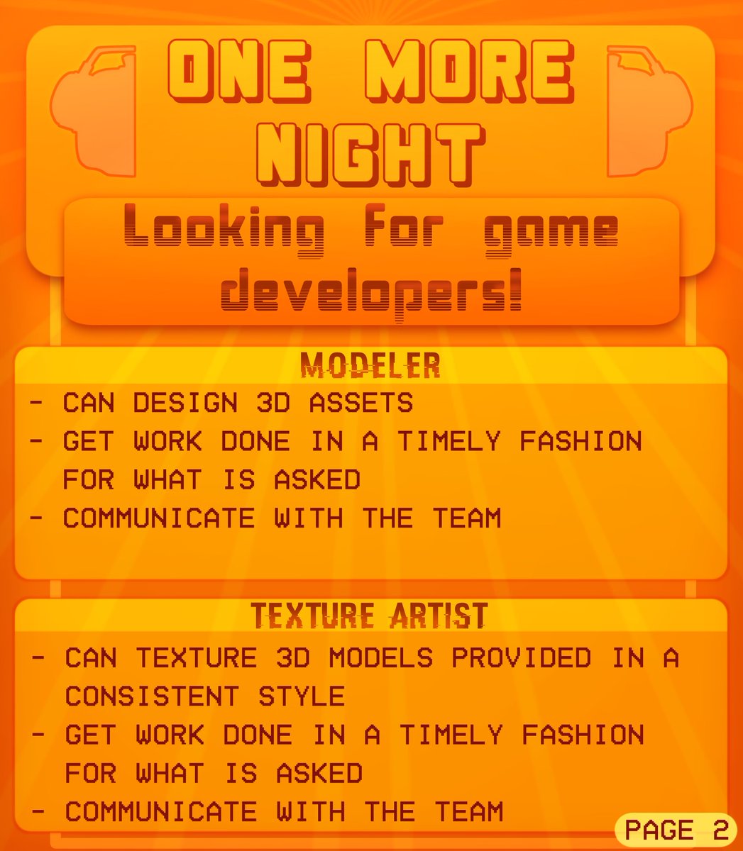 OneMoreNightAC's tweet image. OMN IS LOOKING FOR GAME DEVELOPERS FOR CHARITY! View the images for more details! You can sign up here or message us! docs.google.com/forms/d/e/1FAI…