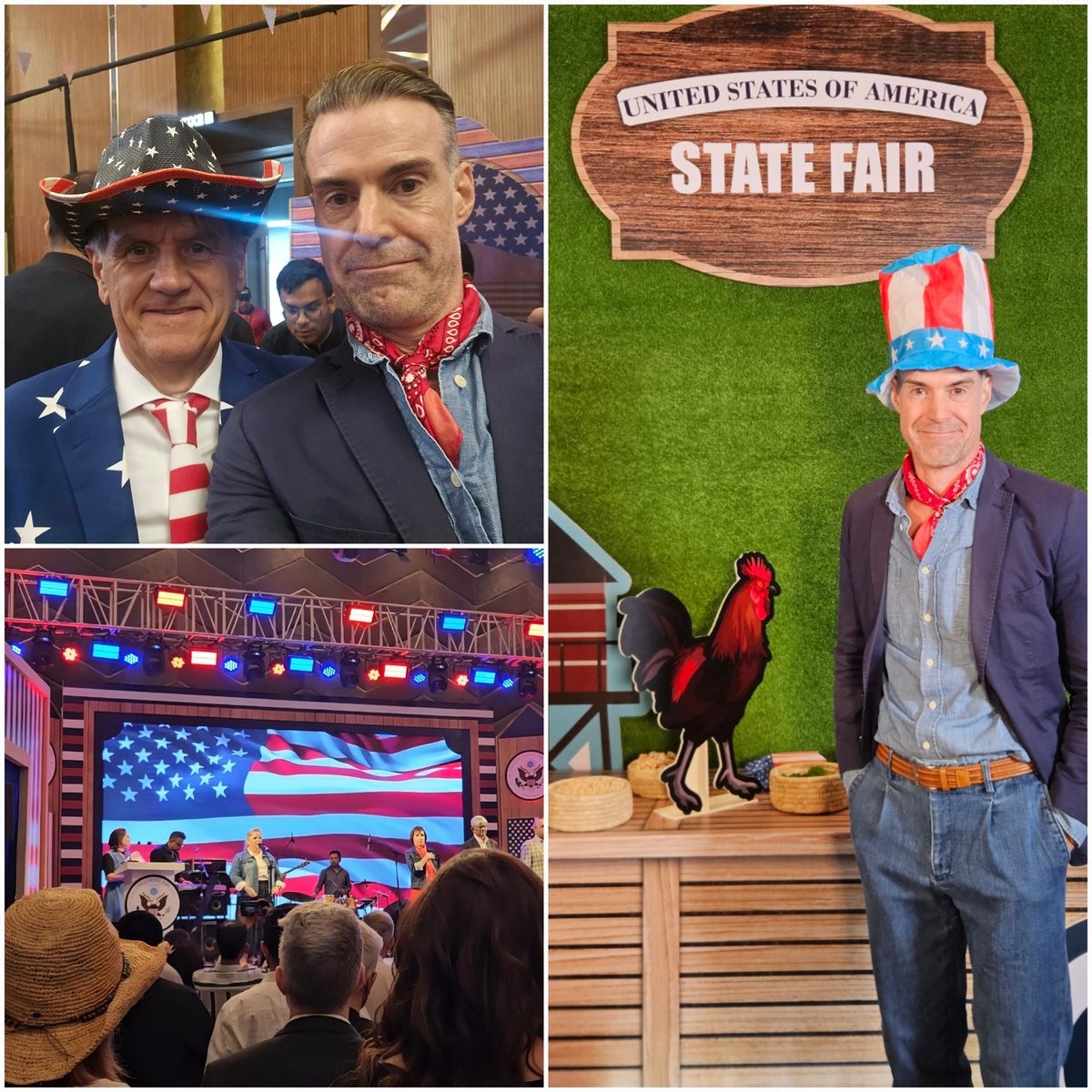 BerndSpanier's tweet image. When the invitation says &quot;Dress Code: State Fair Casual&quot;. US colleagues put on a great show - as you would expect! #IndependenceDay #DenimIsTheNameOfTheGame