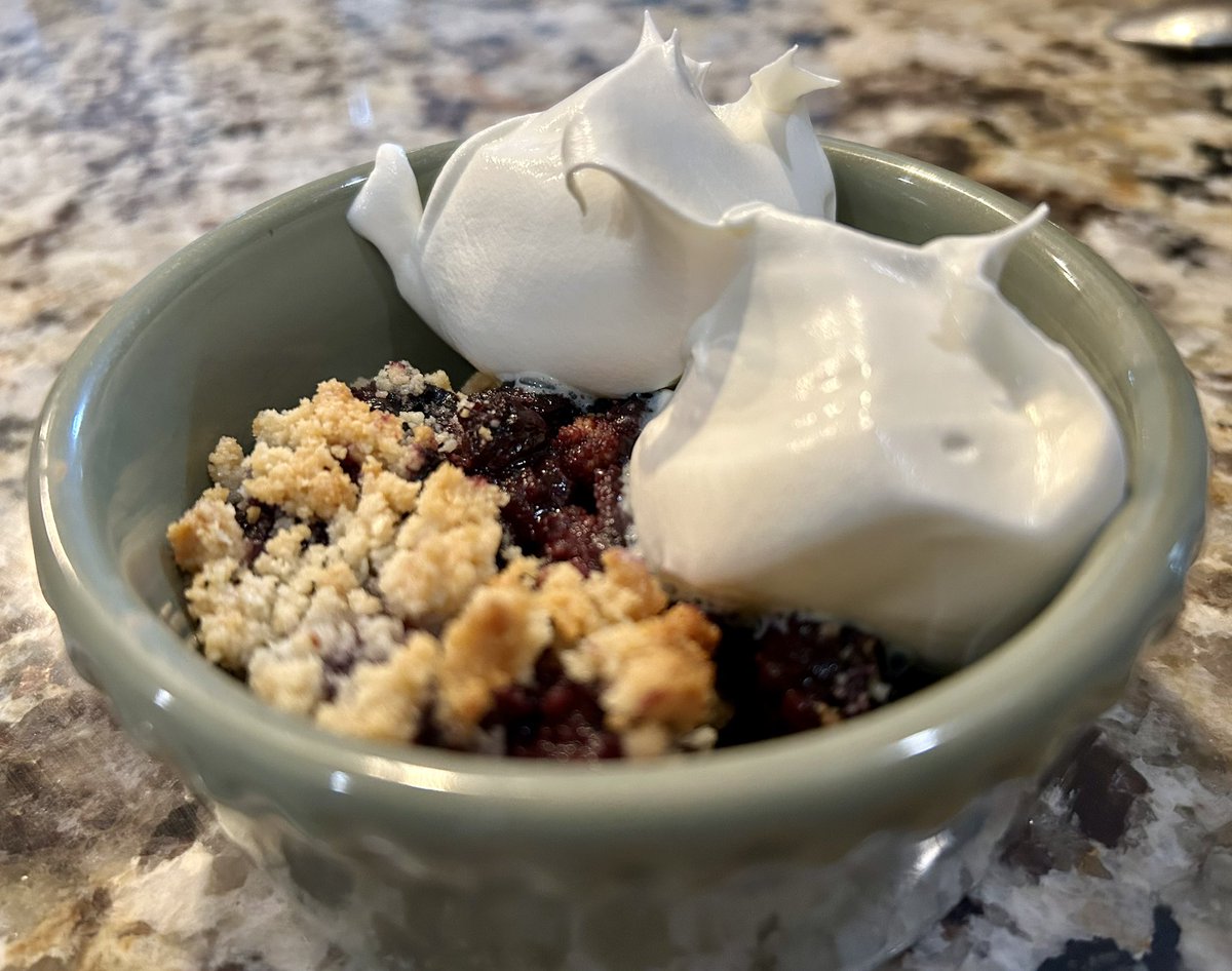 Snack time!!! Blueberry cobbler 😋
