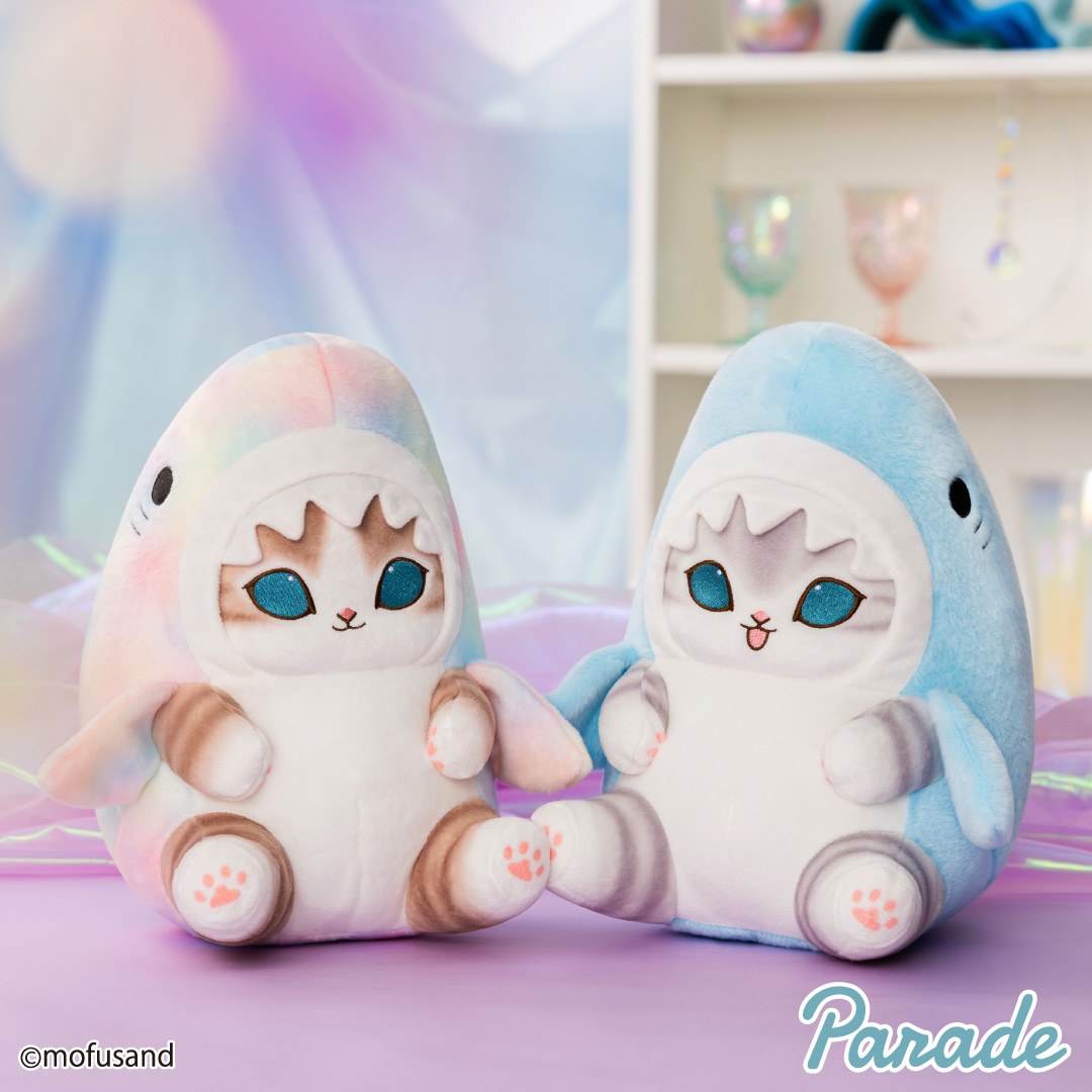 まとめ売り【モフサンドmofusand】パステルサメにゃん BIG 2種×2 🌟プライズ情報🌟 『mofusand パステルサメにゃんBIGぬいぐるみ』 7月