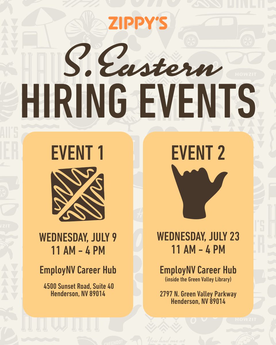 Join our team of passionate individuals looking to learn valuable skills, make new friends, earn competitive pay, receive generous benefits and grow together 🤙🏽

For more info and to apply, visit our upcoming hiring events or click the link in bio.

#nextstopzippys #nowhiring