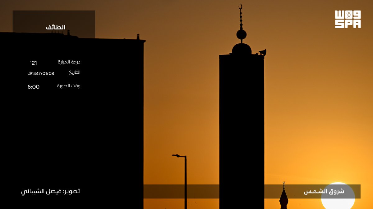 شروق الشمس في الطائف.    
#صور_واس 
#واس_عام
