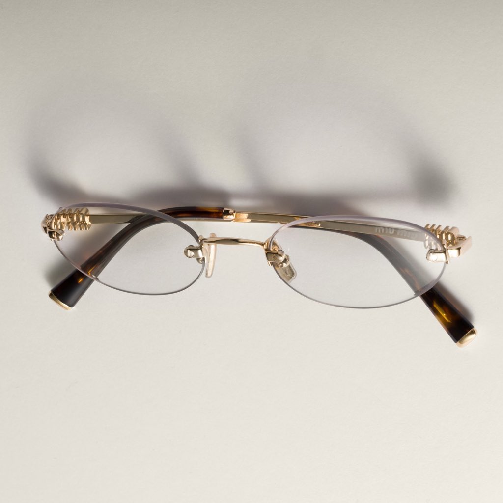 MIUMIU リムレス アイウェア Miu Miu Eyewear リムレス サングラス | ゴールドトーン | FARFETCH JP