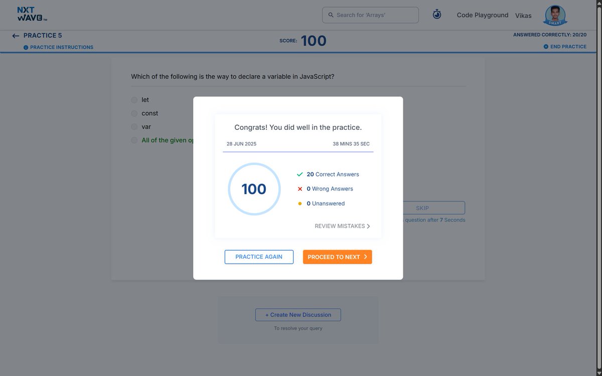 kameravikas's tweet image. #NXTWave #CCBP #JavaScriptEssentials #ModernJS #JavaScript