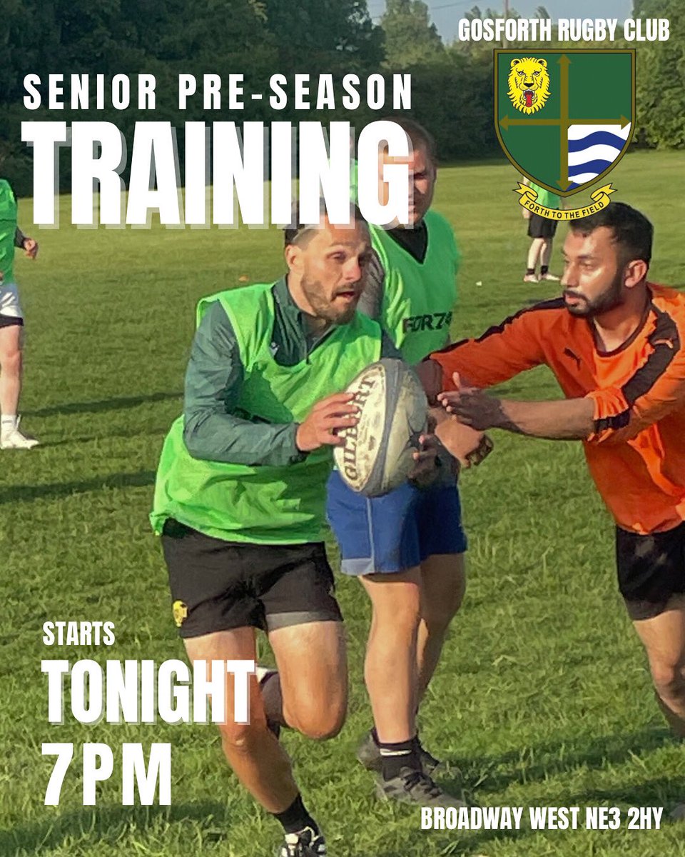 Our pre-season training starts tonight and continues every week at 7pm.
Come and join us
#gosforthrugbyfootballclub #gosforthrugbyclub #grfc #gosforthrugby