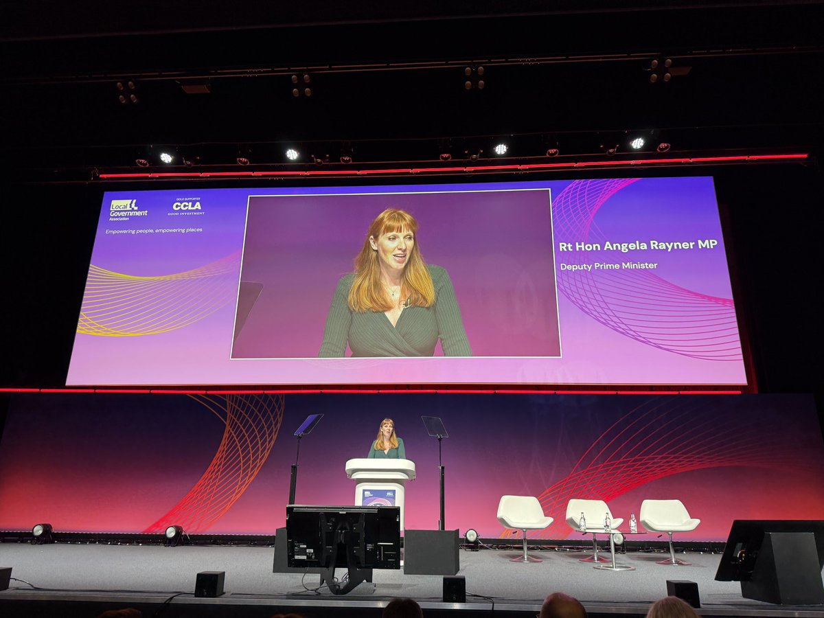Jasmine Ali (@jasmine_ali) on Twitter photo Deputy Prime Minster <a href="/AngelaRayner/">Angela Rayner</a> at #LGAConf25 on top form announcing a 'New Local Government Outcomes Framework"
Promising a shift away from 'micromanagement' to prioritising great outcomes... Deputy Prime Minster <a href="/AngelaRayner/">Angela Rayner</a> at #LGAConf25 on top form announcing a 'New Local Government Outcomes Framework"
Promising a shift away from 'micromanagement' to prioritising great outcomes...