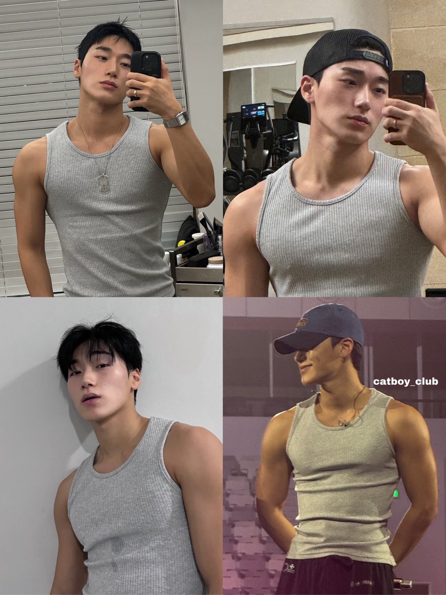 SAN IN THIS GREY TANKTOP