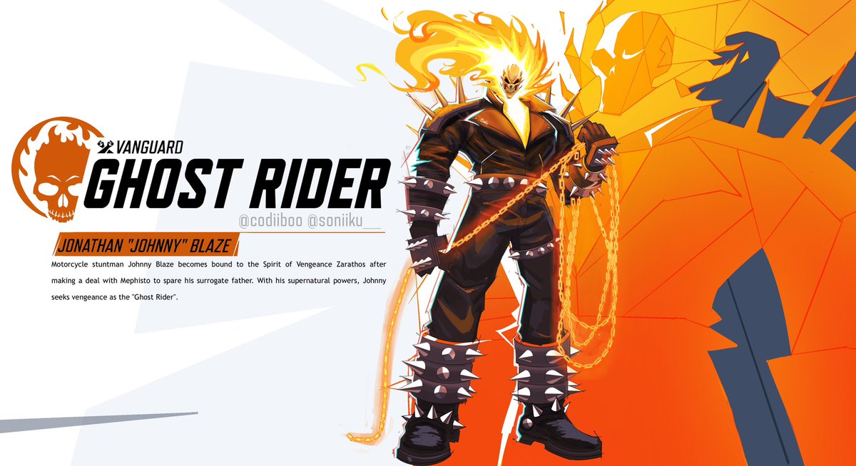 soniiku_'s tweet photo. [REPOST] here is MY take of ghost rider when he eventually gets added in marvel rivals 💀🔥... and yes he's a tank. #MarvelRivals
#GhostRider #MarvelRivalsLeaks https://t.co/O6Eznc8QeF