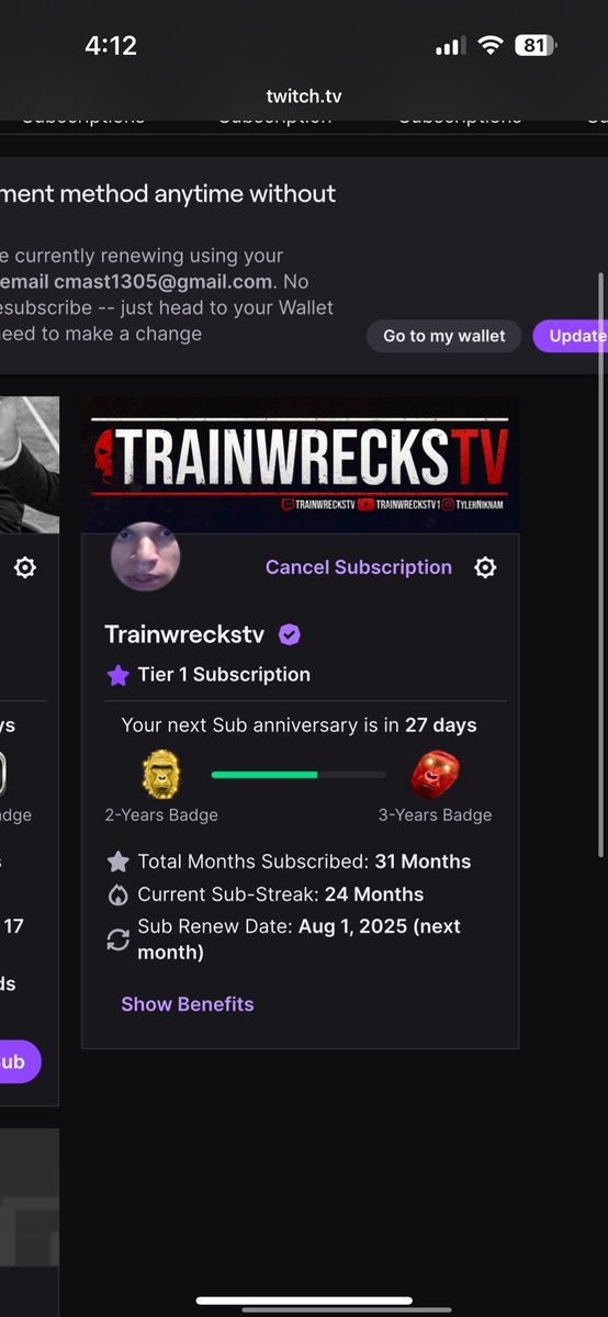 CMasterson13's tweet photo. Can’t believe it’s been almost 3 years. Good to see the wins coming in @Trainwreckstv https://t.co/5cigjSiQTn