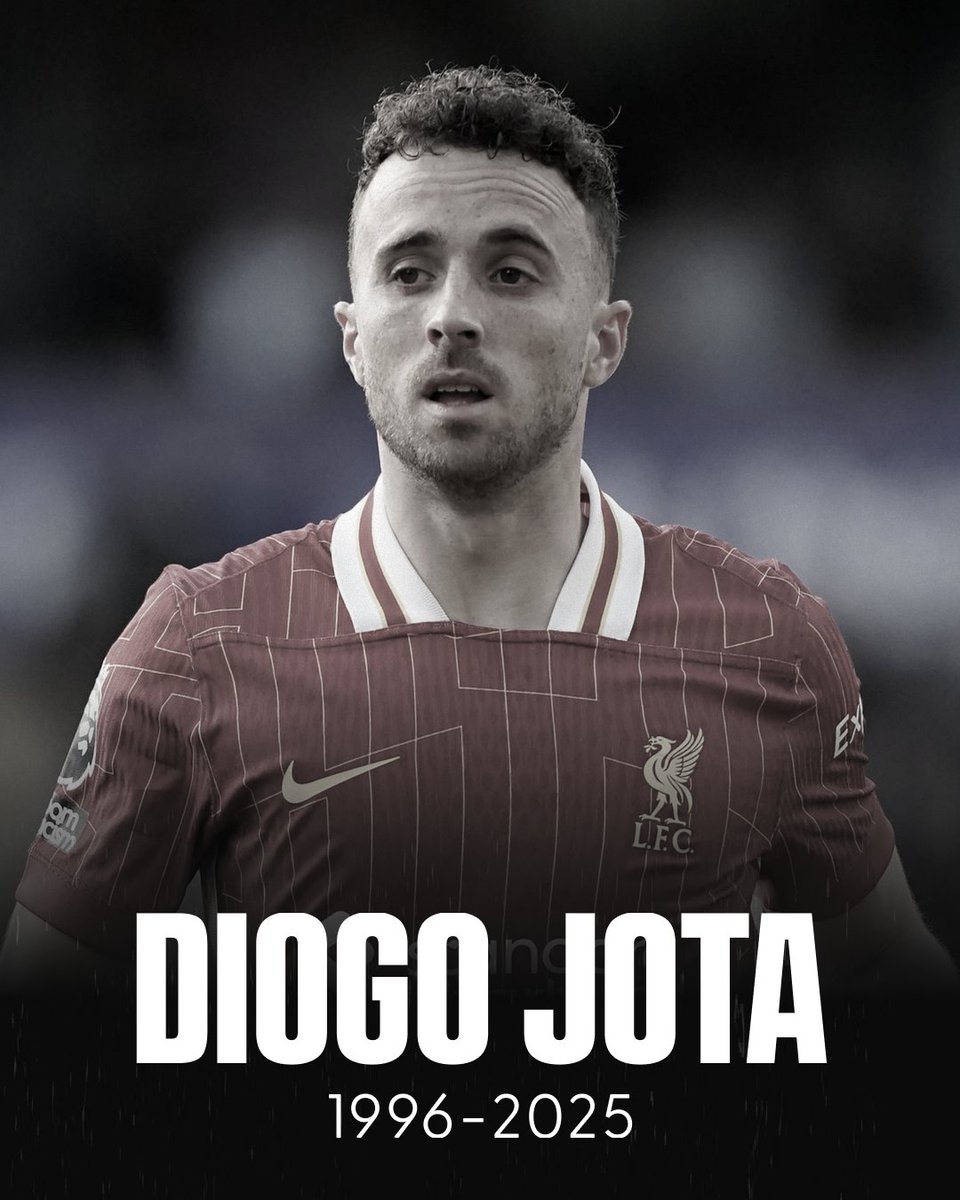 Rest in peace, Diogo Jota 🕊️

We are heartbroken to learn that the Liverpool star and his brother have tragically lost their lives in a car accident in Spain. 💔

Our thoughts are with their family, friends, and everyone at Liverpool FC.

You’ll Never Walk Alone.