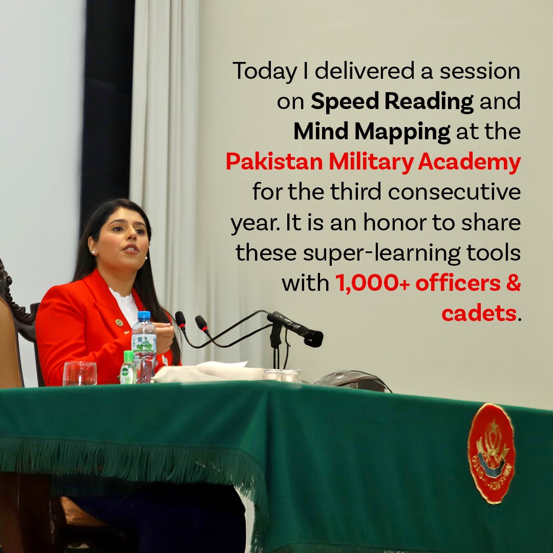 Conducted a wonderful lecture today at the Pakistan Military Academy on Speed Reading to 1,000 officers, cadets and faculty members.

Abbotabad, Kakul