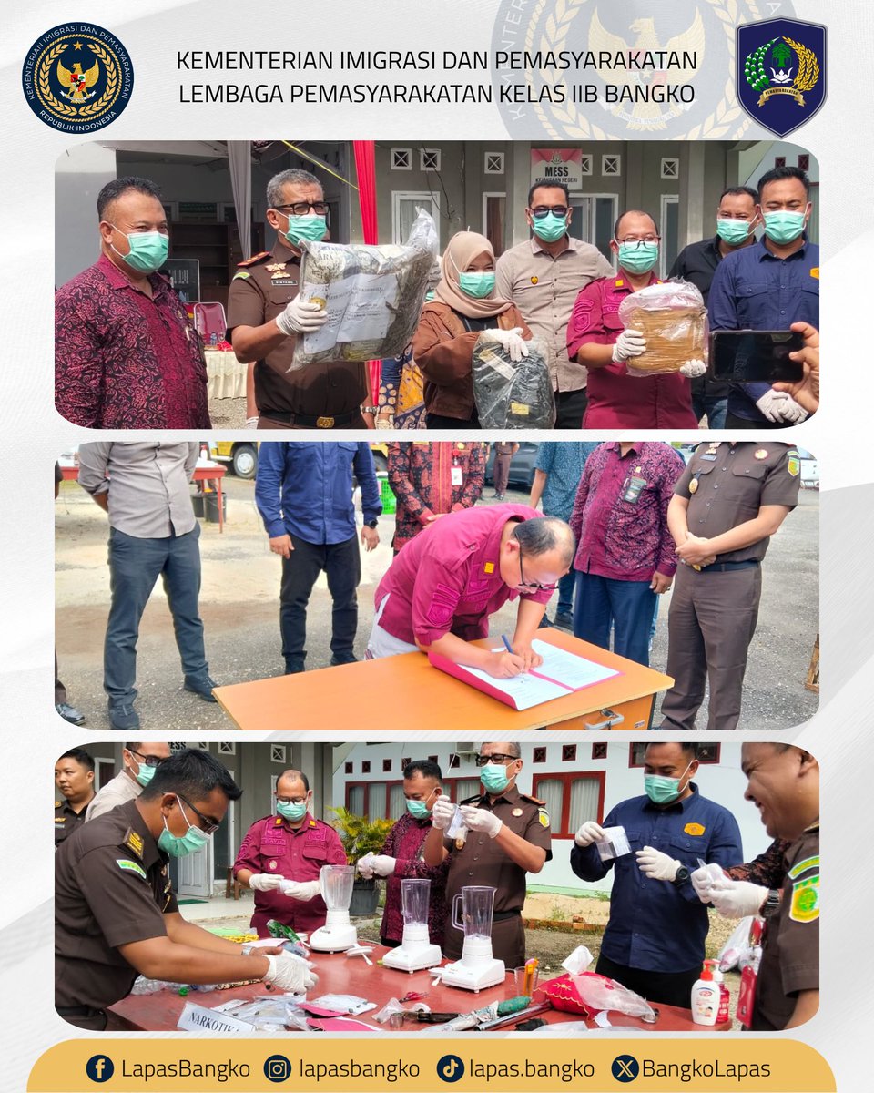 lapasbangko_'s tweet photo. Lapas Bangko Ikut Serta dalam Kegiatan Pemusnahan Barang Bukti 3,2 Kilogram Ganja, 109 Gram Sabu-sabu.

#KemenimipasRI
#Guardanguide
#Infoimipas
#Pemasyarakatan
#KanwilDitjenpasJambi
#Hidayat
#Heri https://t.co/1TDeLMh1M8