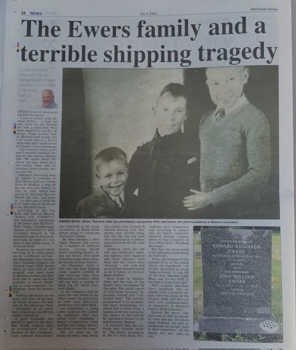 Maeldune_991's tweet image. Ewers is a good old Maldon name. Read about them in today's @maldonstandard