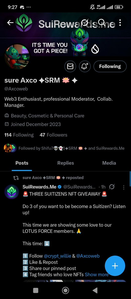 Mrnyc002's tweet photo. @SuiRewardsMe @crypt_willie @Axcoweb Let’s gooo! 🔥 Becoming a Suitizen is more than just holding an NFT—it’s joining a movement powered by the LOTUS FORCE! 💪 Big love to the team for always showing up for the community.
#LFG🚀🚀🚀
@Afomiatsige
@Firisho27
@Xboii002
#Suitizens #LOTUSForce https://t.co/Zao8n1OgQ9