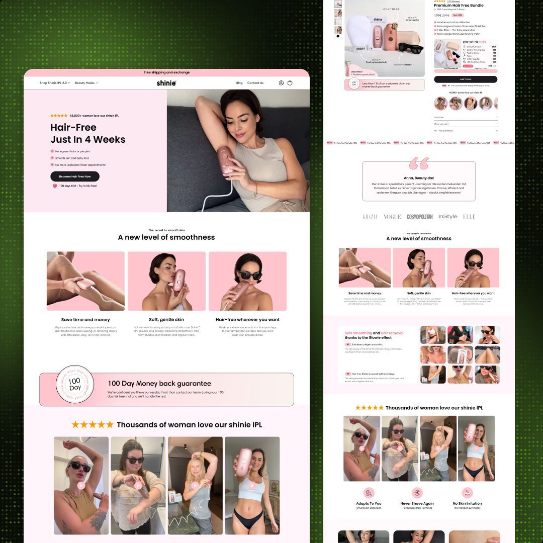 DevelopiosA's tweet image. A whole new look to Shinie&apos;s Shopify website
We transformed their clean-but-underperforming site into a CRO-optimized, conversion-focused storefront.

Ready to scale your store? Let’s talk → sales@developios.com
#ShopifyExperts #CRO #Developios