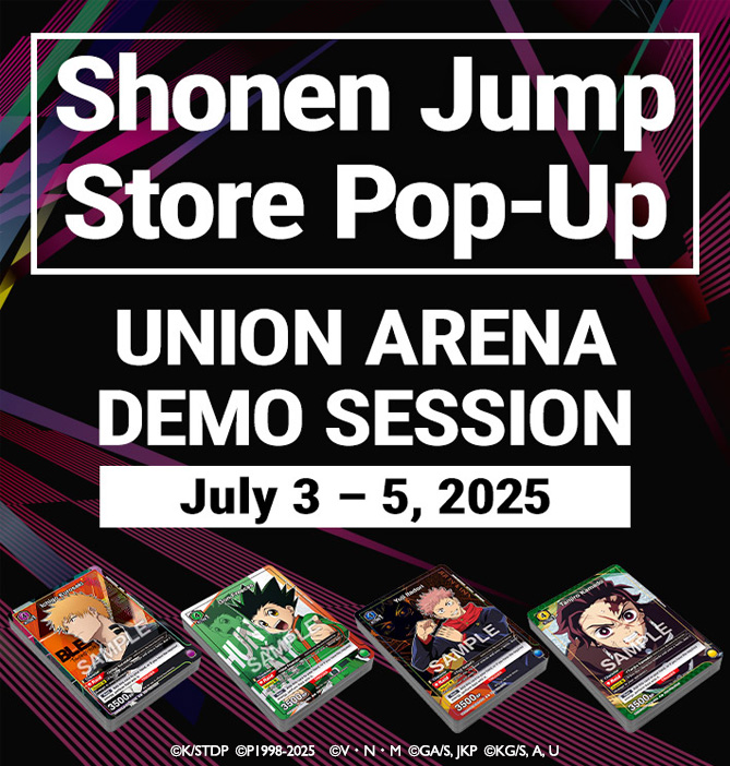 UA_EN_TCG's tweet image. [Events]
Day 1 of the Shonen Jump Store Pop-Up has begun at Honeypot in Los Angeles! 🎉
Join a trial session and take home a demo deck for free! 📢
It's the perfect time to jump in, so be sure to drop by and try #UNIONARENA_EN! 🤩
Details below! 👇
x.gd/EX6Gv