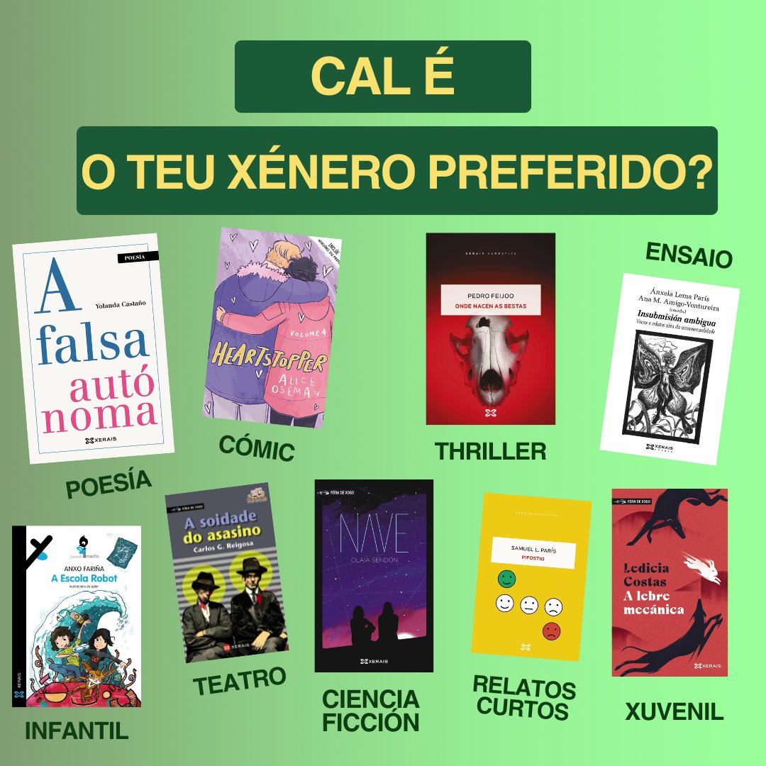 Ola a todxs!😊

Contádenos cal é o voso xénero literario preferido!