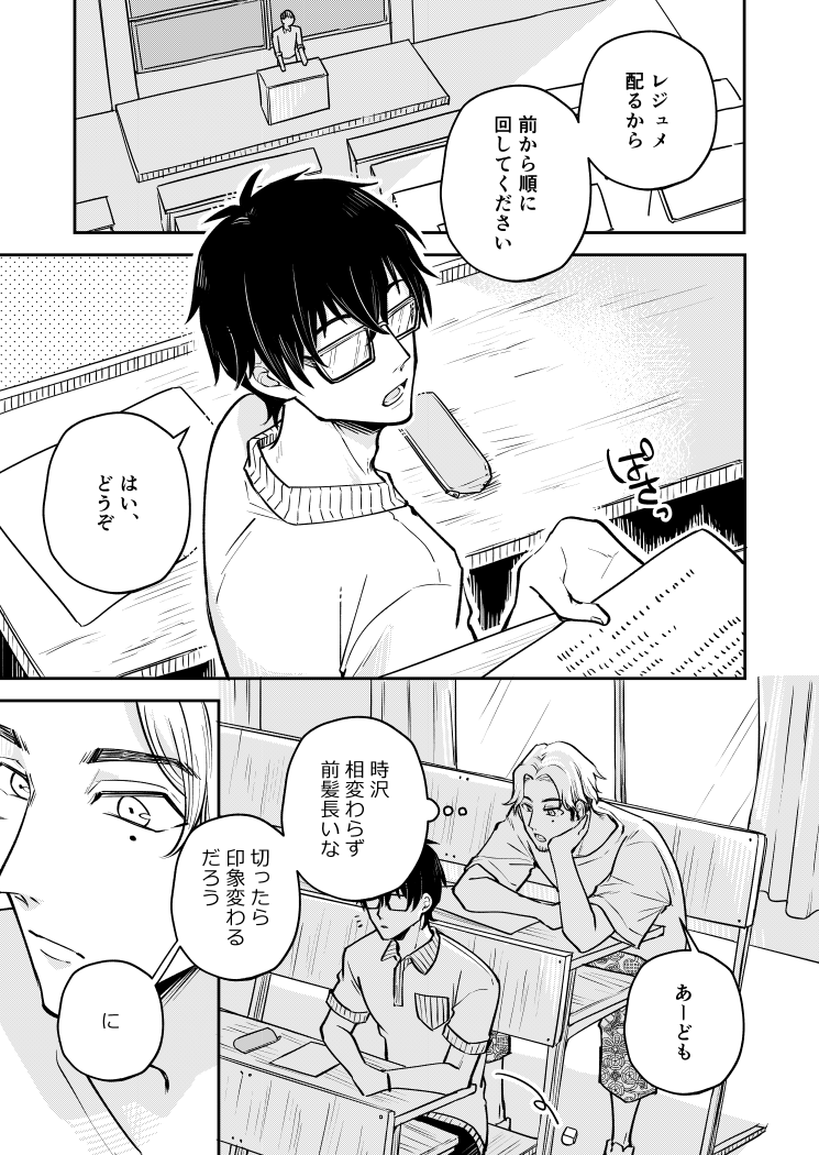 #創作BL 
地味なメガネくんに一目惚れする陽キャ 