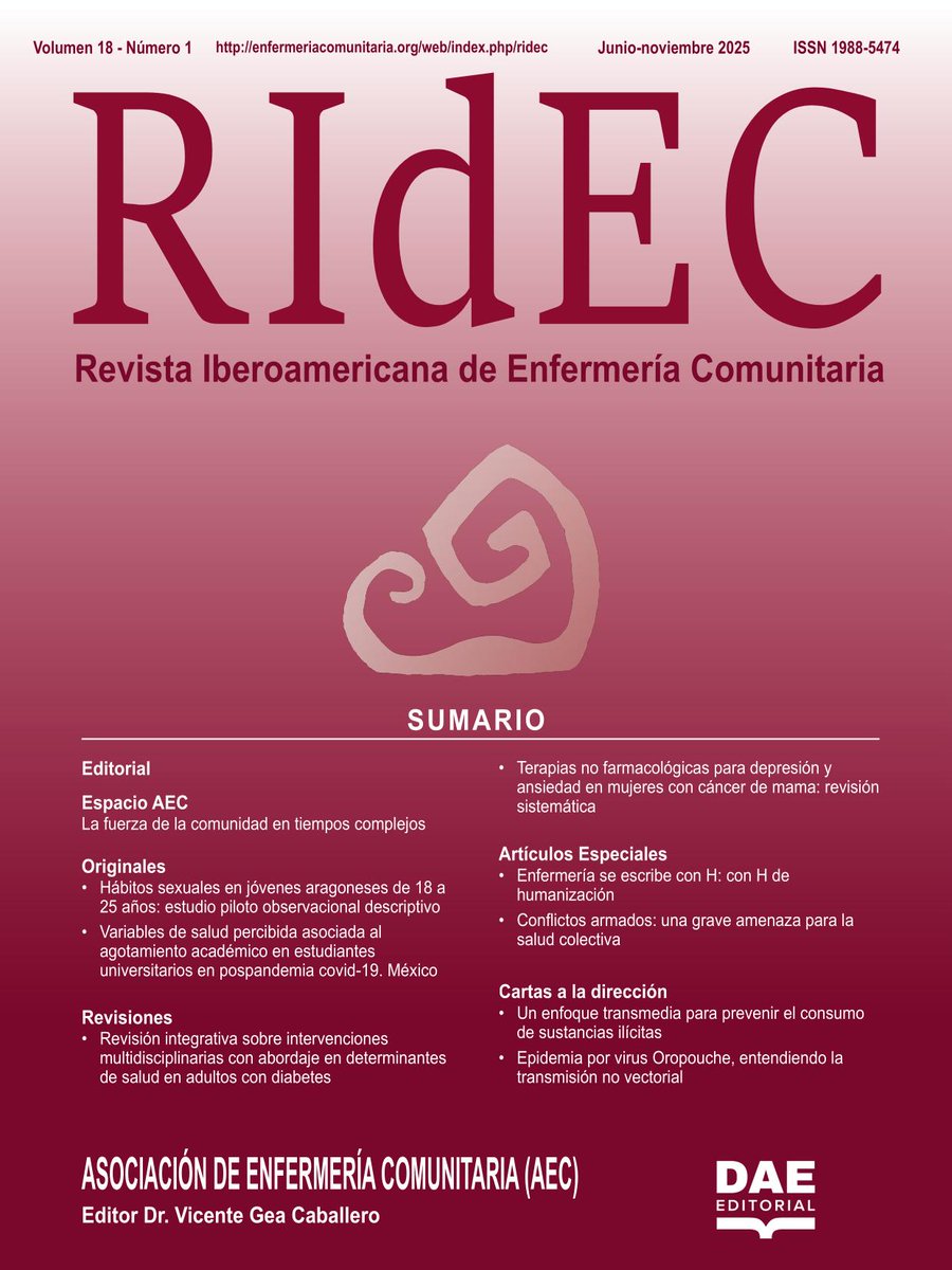 ¡Publicado en Open Access el nuevo número de la Revista Iberoamericana de Enfermería Comunitaria (RIdEC)!
enfermeriacomunitaria.org/web/index.php/…
