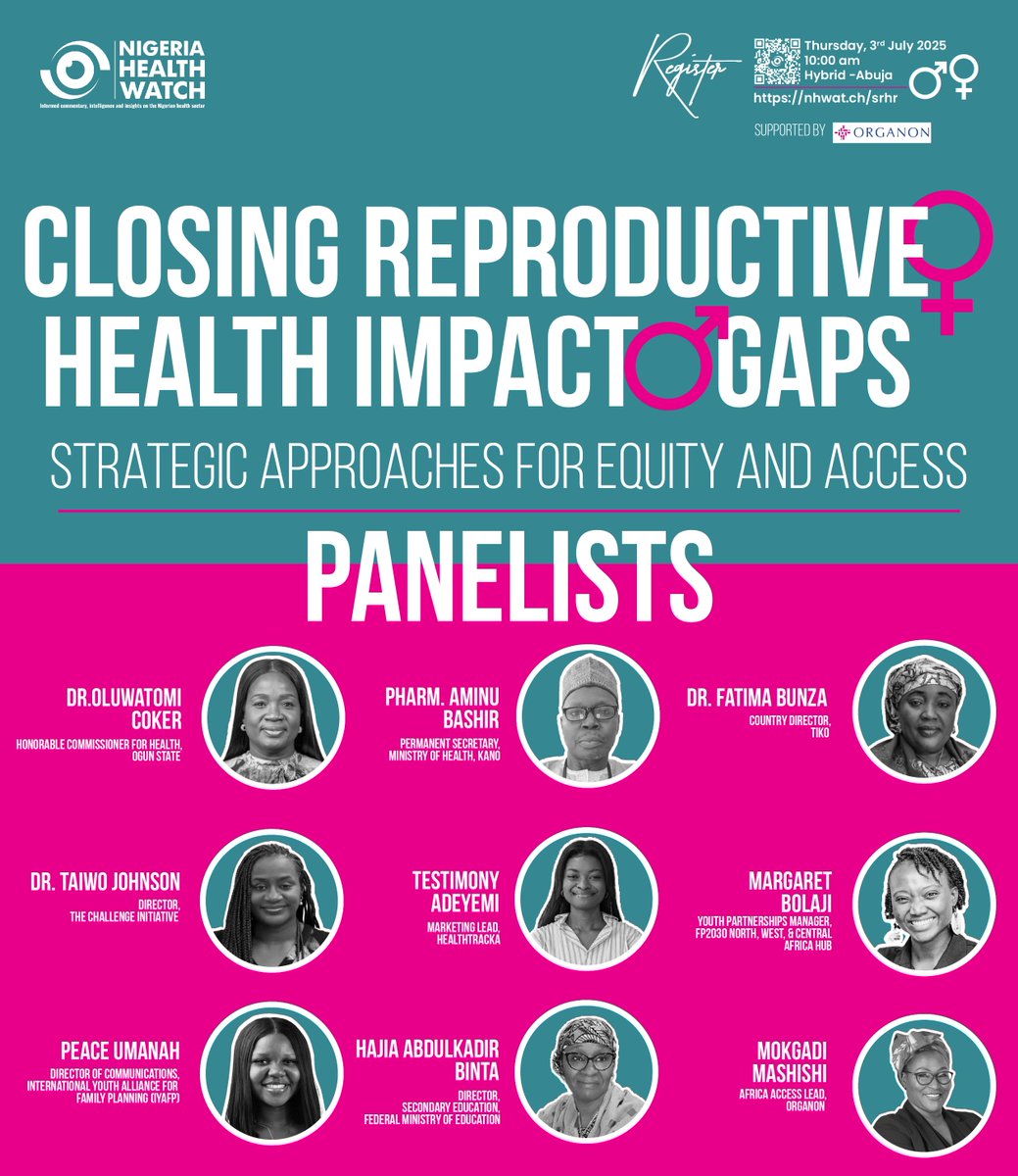 Nigeria has one of the highest youth population globally but our #SRHR policies do not reflect our realities making access to SRHR services difficult. 
Join us today <a href="/nighealthwatch/">Nigeria Health Watch</a> policy dialogue where we would discus bridging these gaps.
#SRHRF4AllNG #SRHRDialogue2025