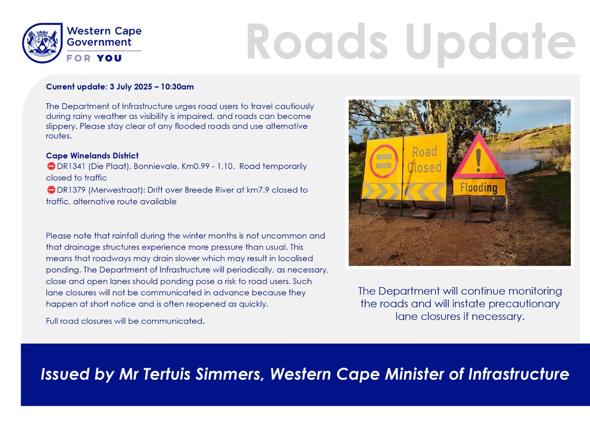 ⚠️Roads Update - 10:30
Please travel safe 🙏