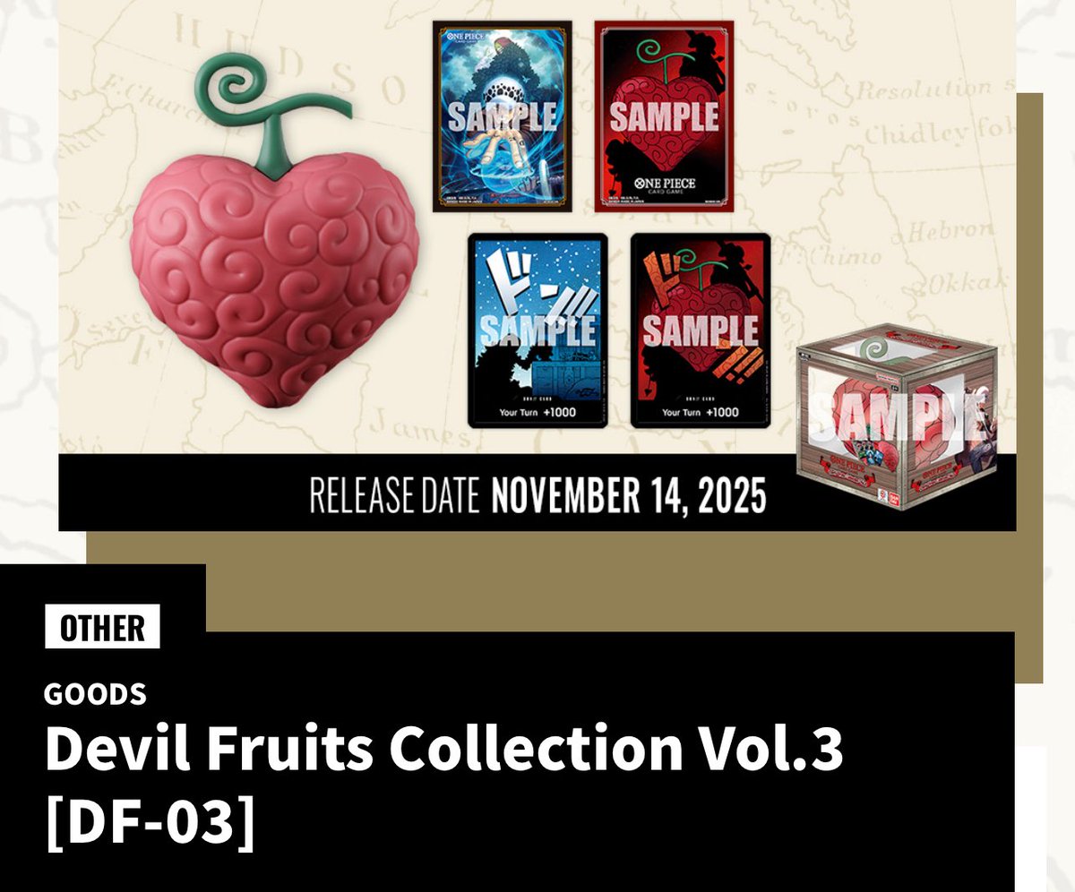 MrAllSunday_TCG's tweet photo. DF-03 has been revealed with a November release date! Showcasing Law’s Ope Ope no Mi, the respective Don!! and sleeves highlight Law and Rosinante to pair with OP12’s theme. 

What do we think of this product’s 3rd iteration?

#onepiece #optcg #onepiececardgame https://t.co/054puyYGH7