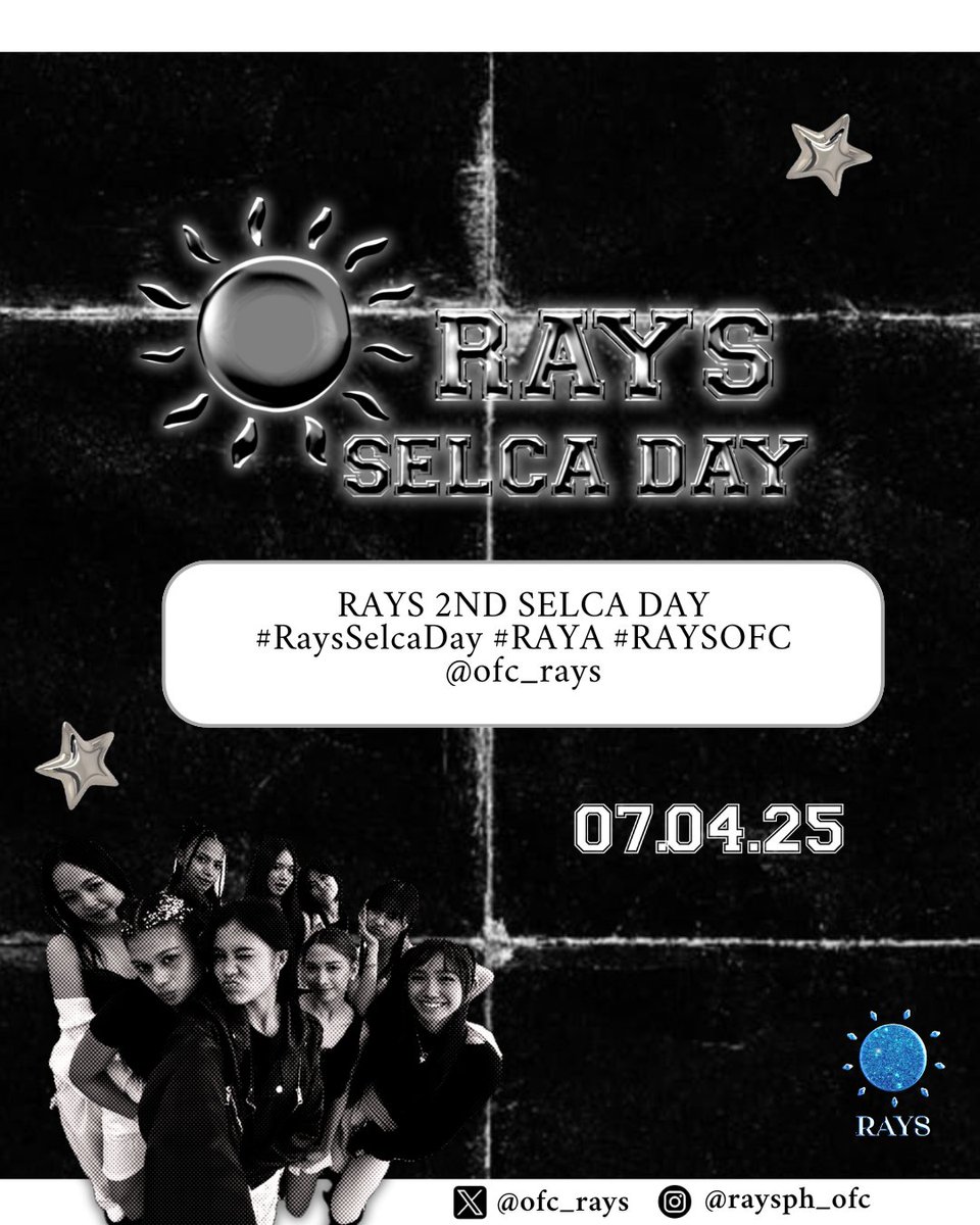 RAYS SELCA DAY?!! 🌟 
 
📣 Heads Up, RAYS! and get ready to strike a pose and smile to shine like a BLING!  💍

Show us your selca(s) along with your chosen member for our 2nd Selca Day! ✨️ 

Tomorrow, July 4 💎

RAYS 2ND SELCA DAY
#RaysSelcaDay #RAYA #RAYSOFC <a href="/ofc_rays/">RAYS OFFICIAL</a>