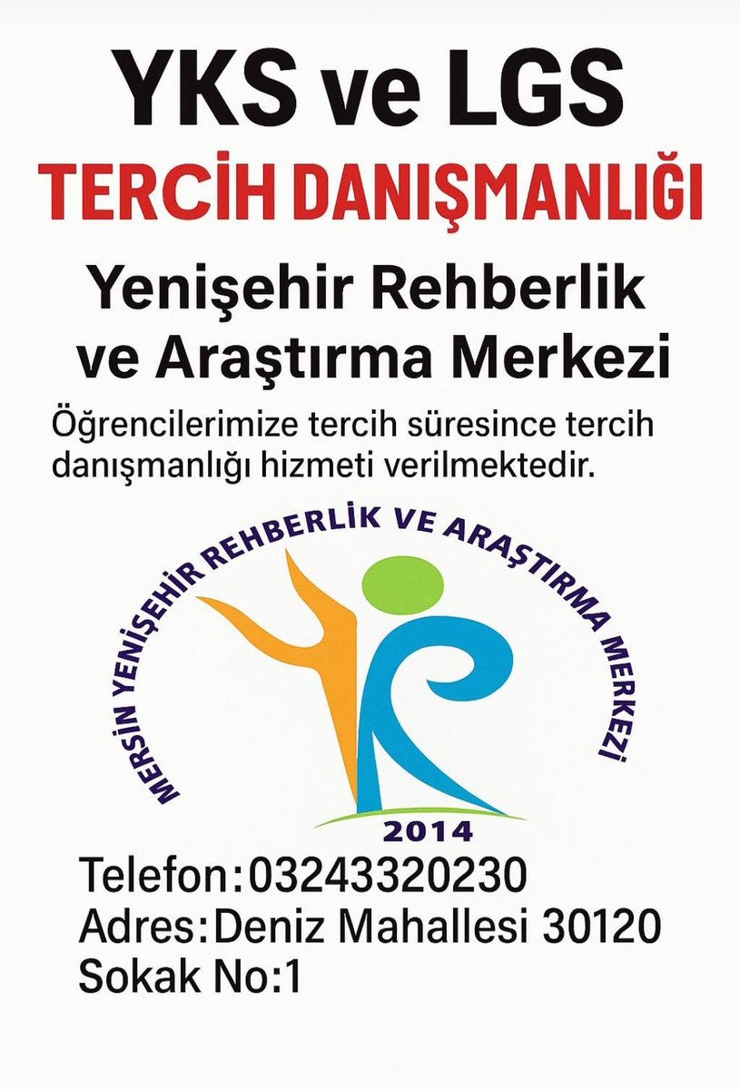 Yks ve Lgs Tercihleri süresince Yenişehir RAM tercih danışmanlığı büromuz öğrencilerimize hizmet verecektir. <a href="/MebOrgm/">Özel Eğitim ve Rehberlik Hiz. Genel Müdürlüğü</a> <a href="/fazilet_durmus/">Fazilet Öğretmen 🇹🇷</a> <a href="/hasantpl01/">HASAN TOPAL</a> <a href="/necmidinc/">M.Necmeddin Dinç</a>