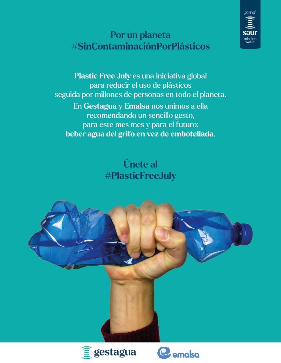 ♻️ ¡Es el Día Internacional Libre de Bolsas de Plástico!
💧 Además, en Gestagua y <a href="/emalsainforma/">Emalsa</a> llevamos años fomentando la reducción de plásticos y el consumo de #agua del grifo en vez de embotellada.
🌍 Por un planeta #SinContaminaciónPorPlásticos. Únete al #PlasticFreeJuly.