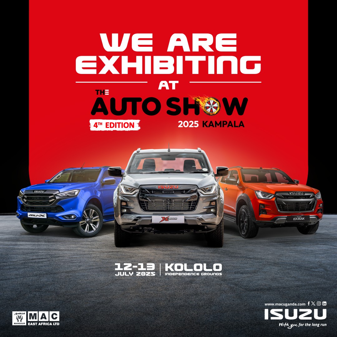 As the Official Partner for The Auto Show - 4th Edition, Isuzu invites you to experience our distinguished vehicle lineup.

We look forward to welcoming you at Kololo Independence Grounds, Kampala, on July 13-14, 2025.

#TheAutoShowKampala || #WithYouForTheLongRun || #Isuzu