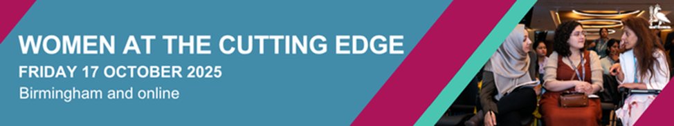I would love to see you all at the WinS hosted conference on Friday 17th October:

Women at the Cutting Edge Tickets, Fri, Oct 17, 2025 at 9:00 AM | Eventbrite

We have fantastic workshops and  speakers lined up including ground-breaking nanotechnologist Dame Ijeoma Uchegbu.