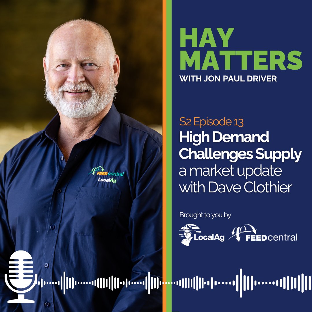 In this episode of Hay Matters, brought to you by LocalAg and Feed Central, Jon Paul Driver is joined by National Sales Manager Dave Clothier to unpack current fodder market conditions. With drought in the south driving record demand and pushing prices up fast, Dave explains