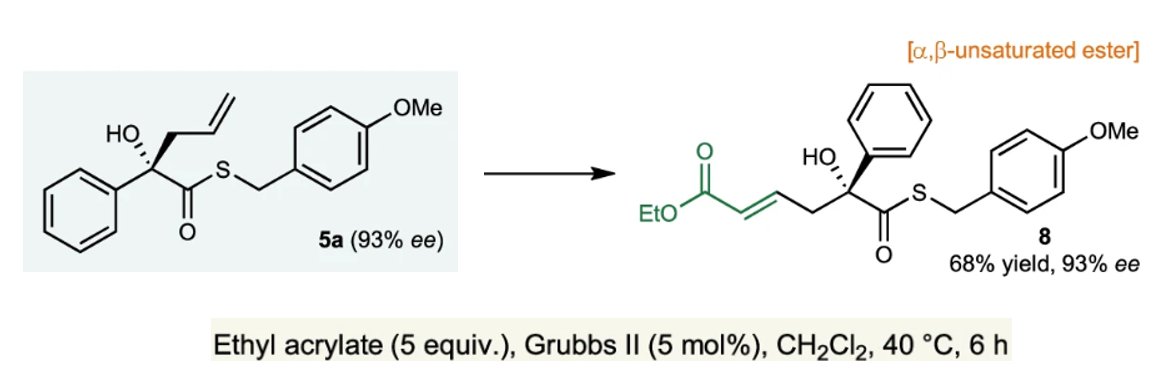Olefin_Metathesis (@olef_metathesis) on Twitter photo Asymmetric allylation of α-keto thioesters via organo-bismuth catalysis and subsequent product derivatization through olefin cross-metathesis (<a href="/YPark_kaist/">Yoonsu Park</a>) (<a href="/NatureComms/">Nature Communications</a>) nature.com/articles/s4146… Asymmetric allylation of α-keto thioesters via organo-bismuth catalysis and subsequent product derivatization through olefin cross-metathesis (<a href="/YPark_kaist/">Yoonsu Park</a>) (<a href="/NatureComms/">Nature Communications</a>) nature.com/articles/s4146…