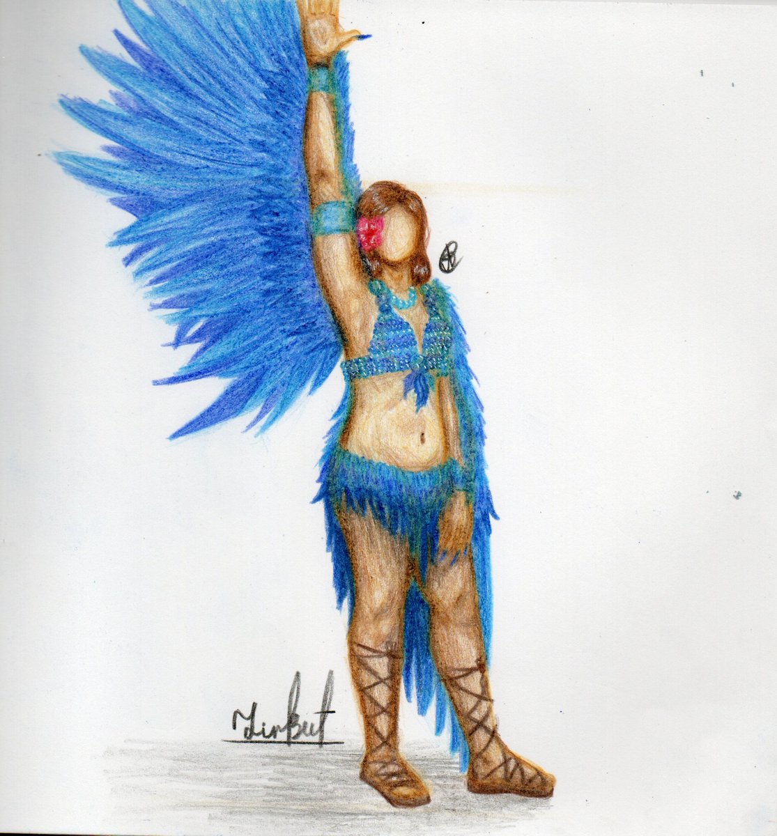 Lin_Burton_'s tweet photo. I was inspired by the "Rio" cartoon, so I created a costume design :)

#art #traditionalart #fanart #RiodeJaneiro #rio #carnaval https://t.co/kiRea5gEuq